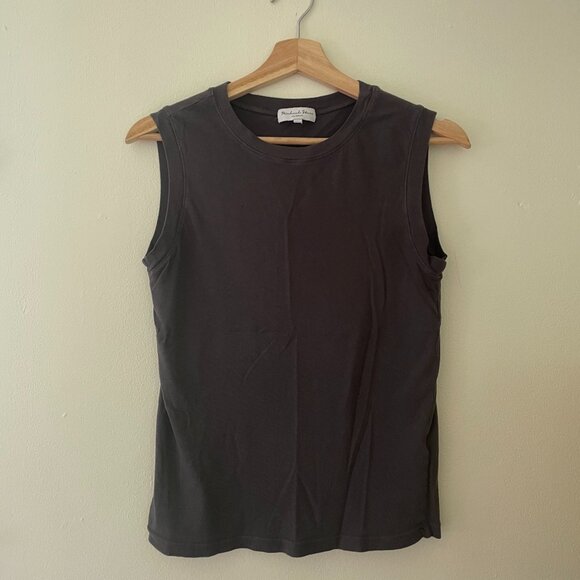 X-Small Boxy Sleeveless Tank, Slate Grey, Michael Stars - Picture 2 of 3